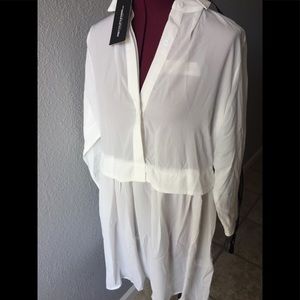Flow dress shawl white tunic